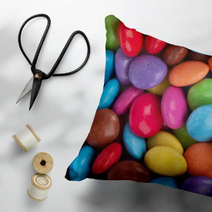 Funda De Cojín Velas coloridas, Botones de golosinas, Dulces, Com