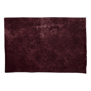 Funda De Cojín Velvety Wine Damask Bordeaux Sangria Grunge Glam