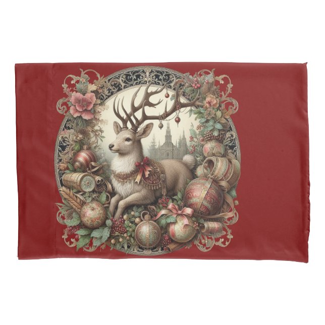 Funda De Cojín Venado con decoración (Anverso)