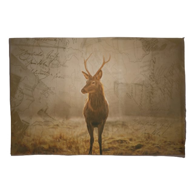 Funda De Cojín Venado en el bosque (Anverso)
