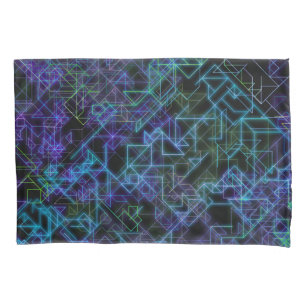 Funda De Cojín venas cibernéticas, en azul y verde: