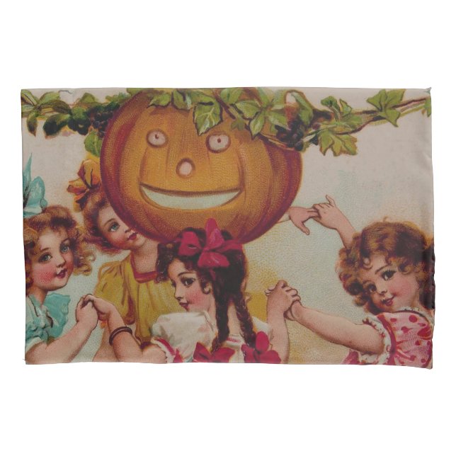 Funda De Cojín Vendimia de calabaza de la fiesta de Halloween (Anverso)