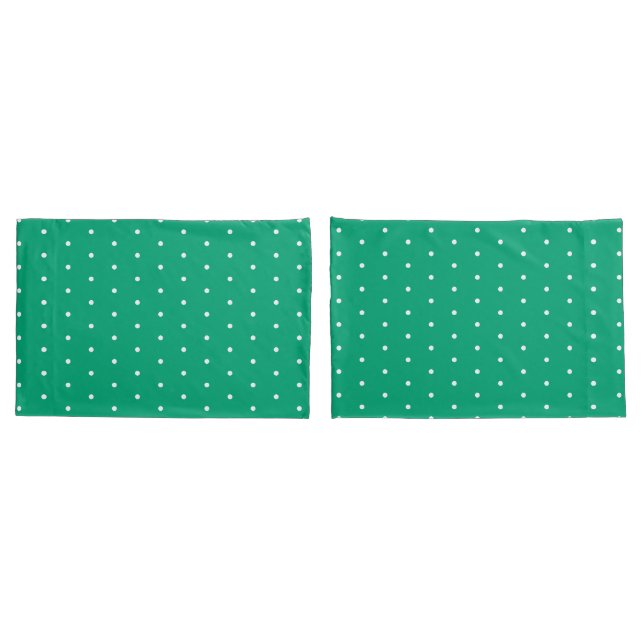 Funda De Cojín Verde Azul con Lunares Blancos Estándar (Reverso-Set)