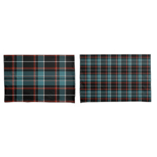 Funda De Cojín Verde azulada, negra y roja