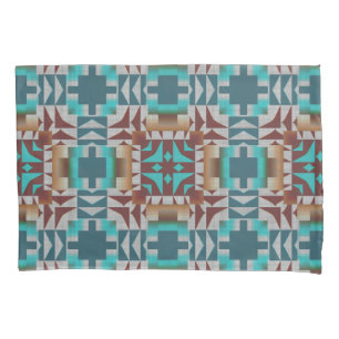 Funda De Cojín Verde azulado azul turquesa oscuro rojo marrón gri