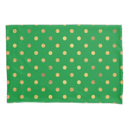 Funda De Cojín Verde con puntos Purpurinas de oro