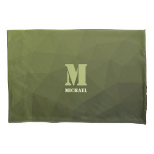 Funda De Cojín Verde oliva militar estampado geométrico de malla 