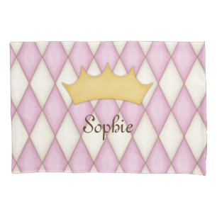 Funda De Cojín Verificación de Diamante Rosa Nombre Personalizado