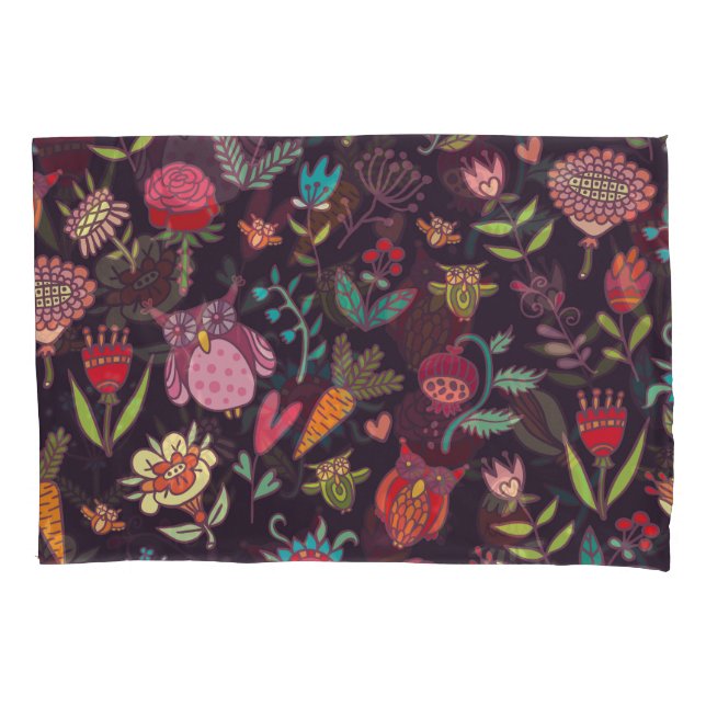 Funda De Cojín Vibrante Colección de Flores Grandes (Anverso)