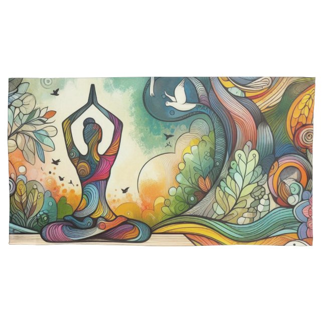 Funda De Cojín Vibrante Serenity Yoga King Size (Anverso)