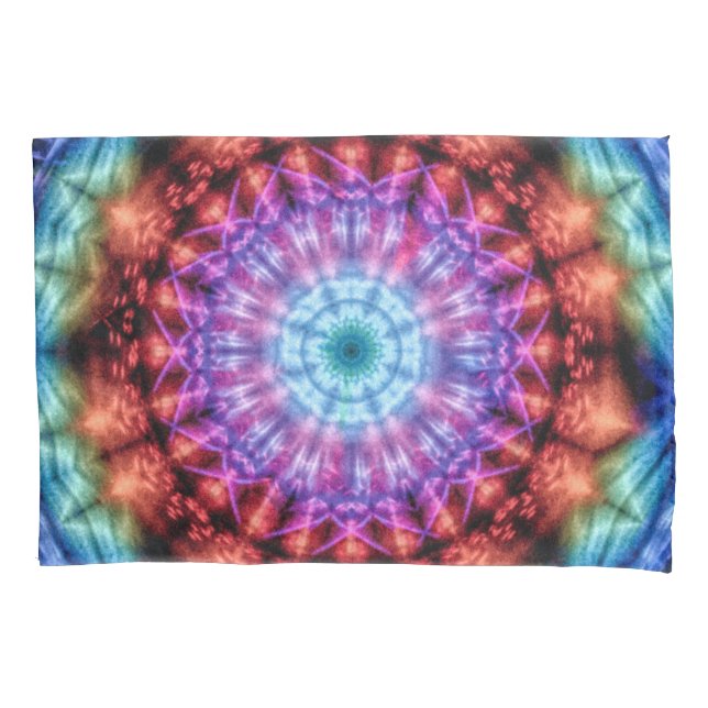 Funda De Cojín Vibrante Tie Dye Kaleidoscope Arcoiris Mandala (Anverso-izquierdo)