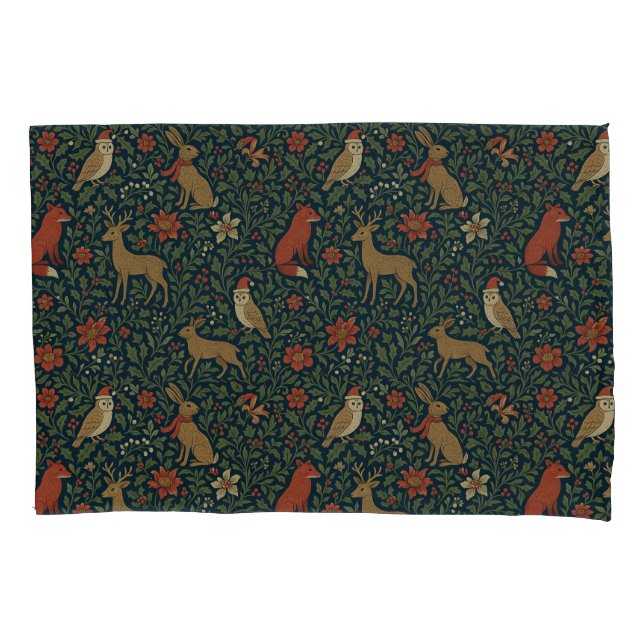 Funda De Cojín Victorian Christmas Animal & Botanical  (Anverso)