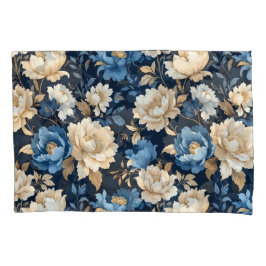 Funda De Cojín Victorian flowers Blue