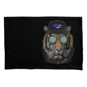 Funda De Cojín Vida salvaje divertida vestida Divertido tigre de