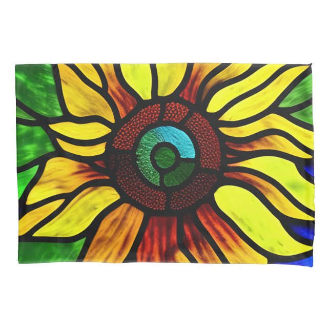 Funda De Cojín Vidrio Rústico Con Aspecto De País Girasol (Anverso)