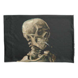 Funda De Cojín Vincent van Gogh - Calavera con cigarrillo en llam