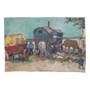 Funda De Cojín Vincent Van Gogh - Caravanas, campo gitano cerca d
