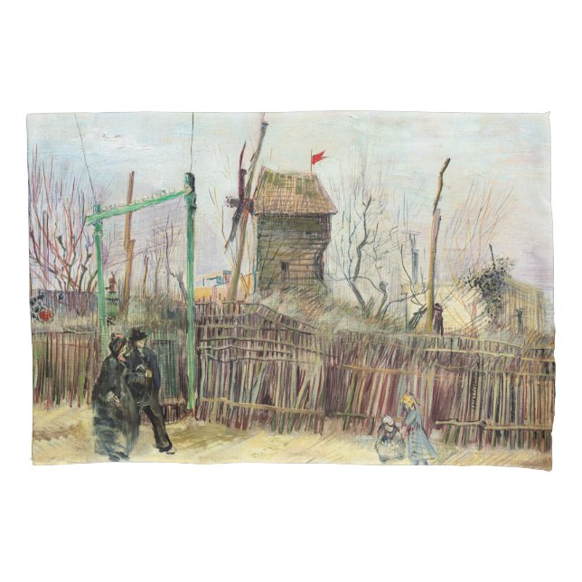 Funda De Cojín Vincent van Gogh - Escena callejera en Montmartre (Anverso)