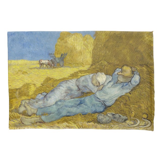 Funda De Cojín Vincent Van Gogh - Noon, Descanse del trabajo / Si (Anverso)