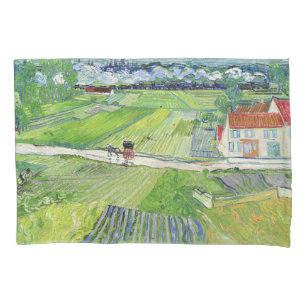 Funda De Cojín Vincent van Gogh - Paisaje con Carriaje y Tren