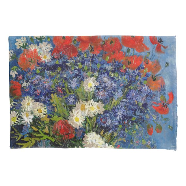 Funda De Cojín Vincent van Gogh - Vase con Cornflowers & Poppies (Anverso)