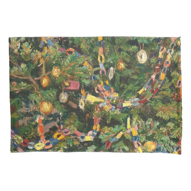 Funda De Cojín Vintage Christmas Tree Close-up (Anverso)