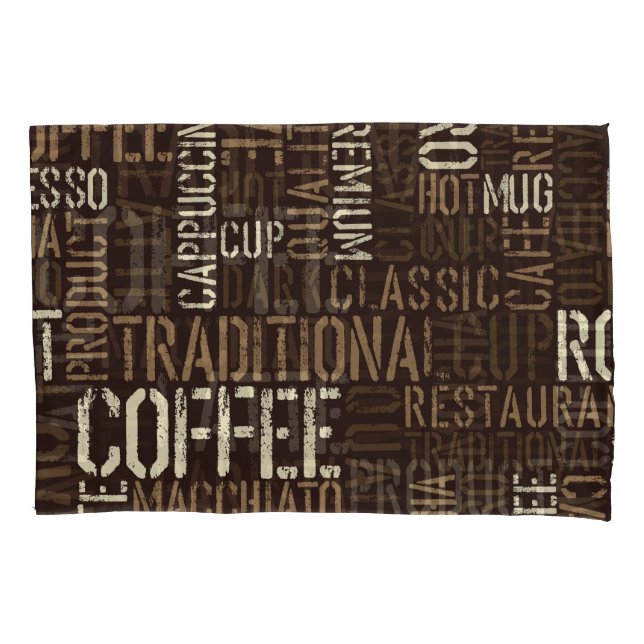 Funda De Cojín Vintage Coffee Experience Seamless Pattern (Anverso)