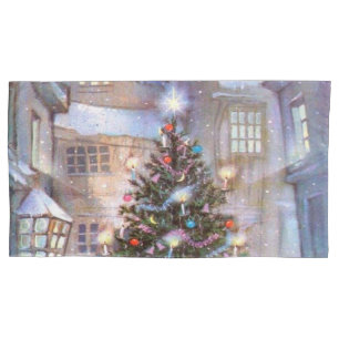 Funda De Cojín Vintage de árbol de Navidad