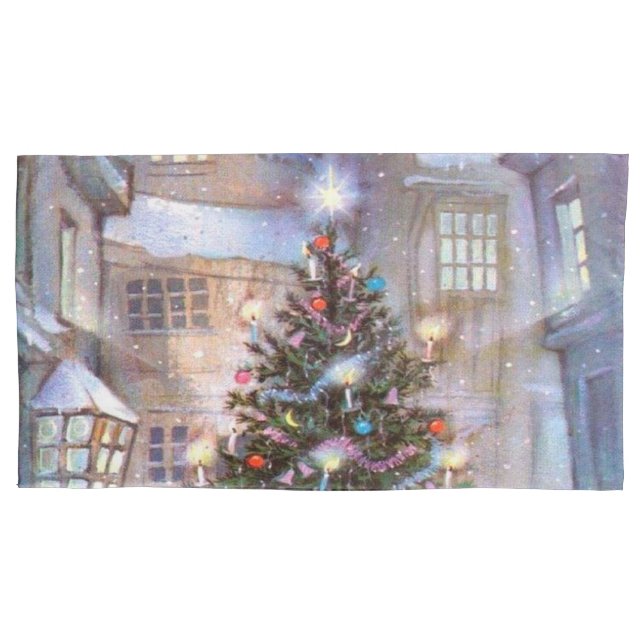 Funda De Cojín Vintage de árbol de Navidad (Anverso)