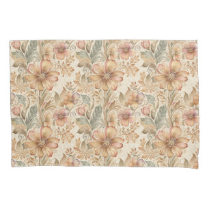Funda De Cojín Vintage Moderno y Elegante Floral De Peach