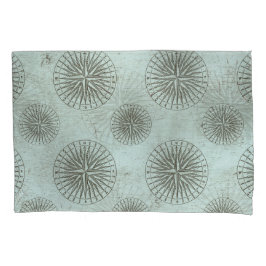 Funda De Cojín Vintage Sea Shanty | Ephemera de la brújula Steamp