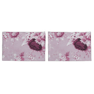 Funda De Cojín Vintage Toile floral botánico No.5 del rosa color