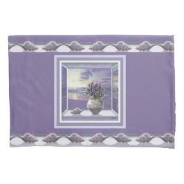 Funda De Cojín violetas en tarro lunar