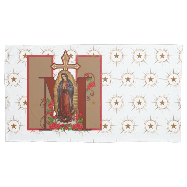 Funda De Cojín Virgen católica María Marian Rosas Guadalupe (Anverso)