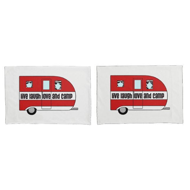 Funda De Cojín "Vive, ríe, ama y acampa" (Anverso - Set)