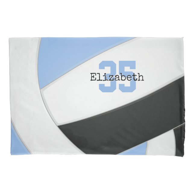 Funda De Cojín voleibol personalizado azul claro (Anverso)