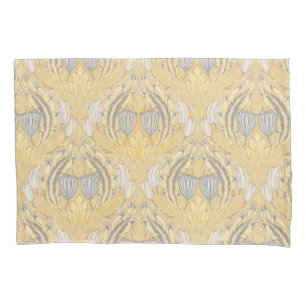 Funda De Cojín Walter Crane Blue White Tulips & Acanthus