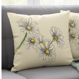 Funda De Cojín Watercolor Daisy Boho Family Christmas Gift