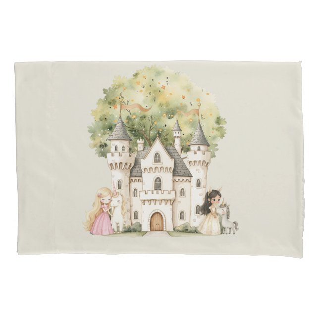 Funda De Cojín Watercolor Fairytale Princess Whimsical (Anverso)