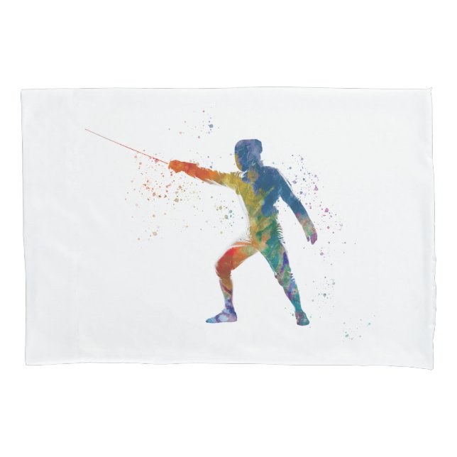 Funda De Cojín watercolor fencing (Anverso-izquierdo)