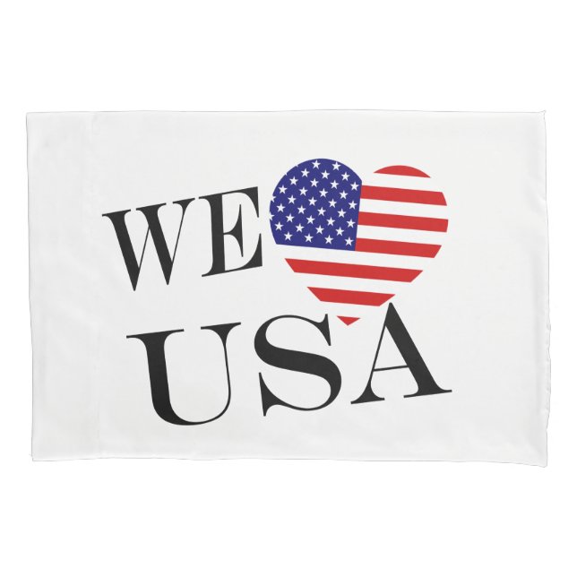 Funda De Cojín We Heartflag USA bk pcnt (Anverso)