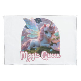 Funda De Cojín Weißes Einhorn mit Flügeln - Magic Queen