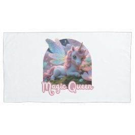 Funda De Cojín Weißes Einhorn mit Flügeln - Magic Queen