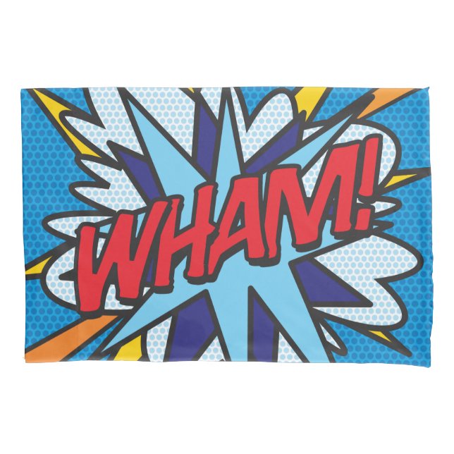 Funda De Cojín WHAM BANG Fun Retro Cómic Pop Art (Anverso)