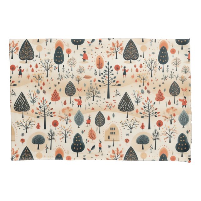Funda De Cojín Whimsical Woodland Grove Pillowcase (Anverso)