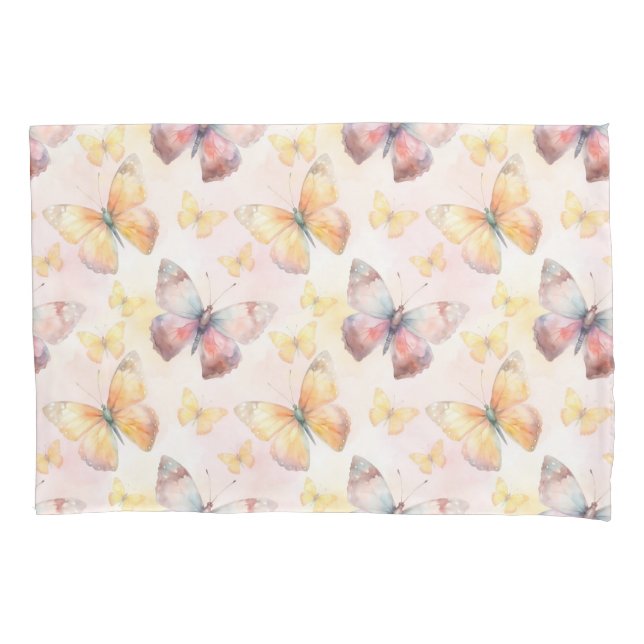 Funda De Cojín Whimsy mariposa acuarela (Anverso)