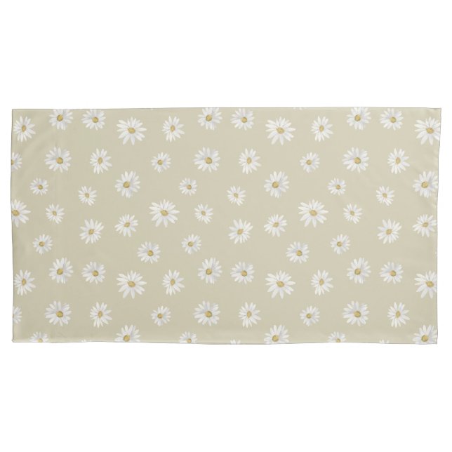 Funda De Cojín White Daisies Seamless Clear Image King (Anverso)