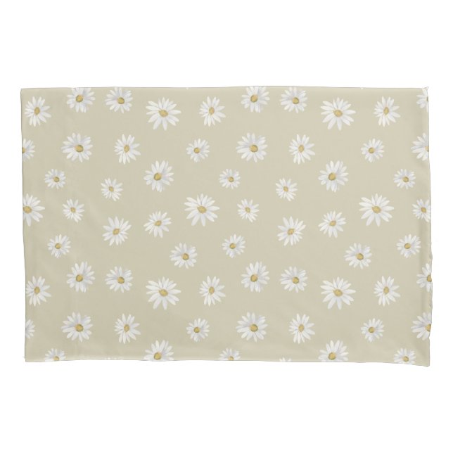 Funda De Cojín White Daisies Seamless Clear Image Standard (Anverso)