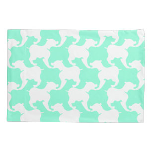 Funda De Cojín White Faux Houndstoth Dog Elija Color Pillowcase