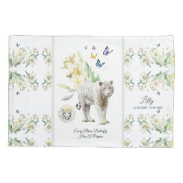 Funda De Cojín  White Tiger Yellow Lilly